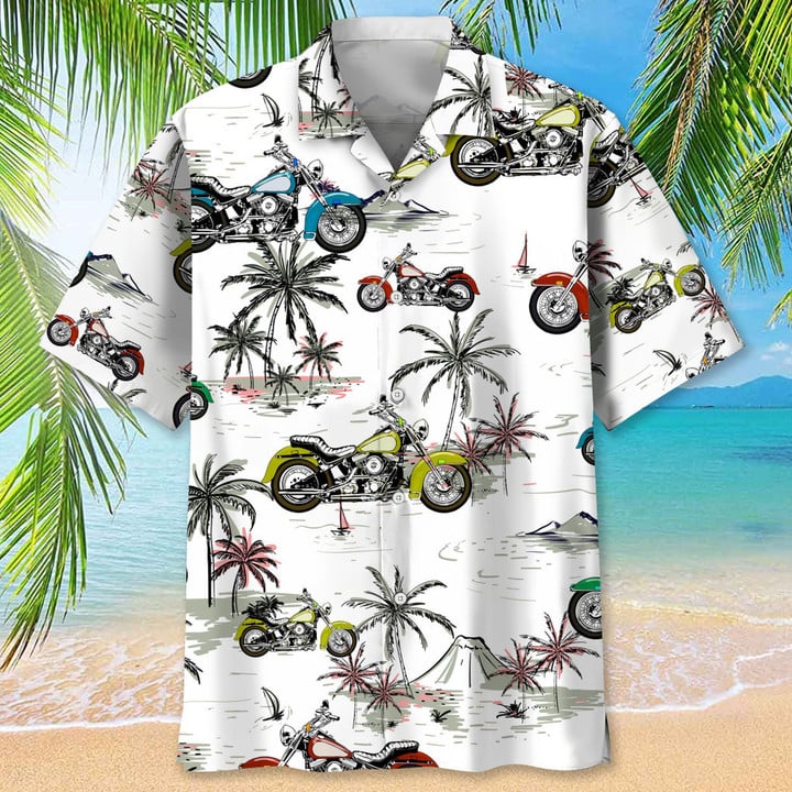 Mountain Bike Hawaiian Nature Hawaiian Shirt/ Mountain Biker Shirt/ Camping Gift