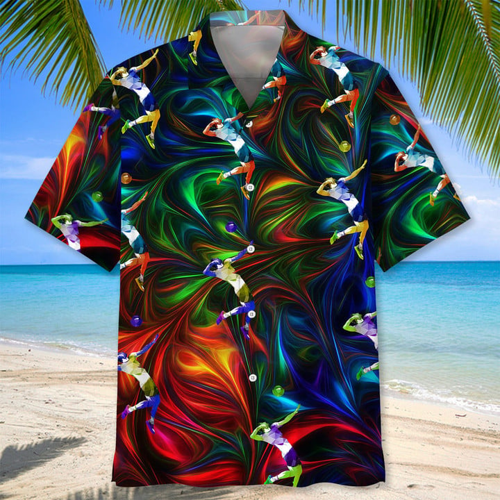 Volleyball Flower Hawaiian Shirt/ Volleyball Shirt/  Sports Team Group Shirts