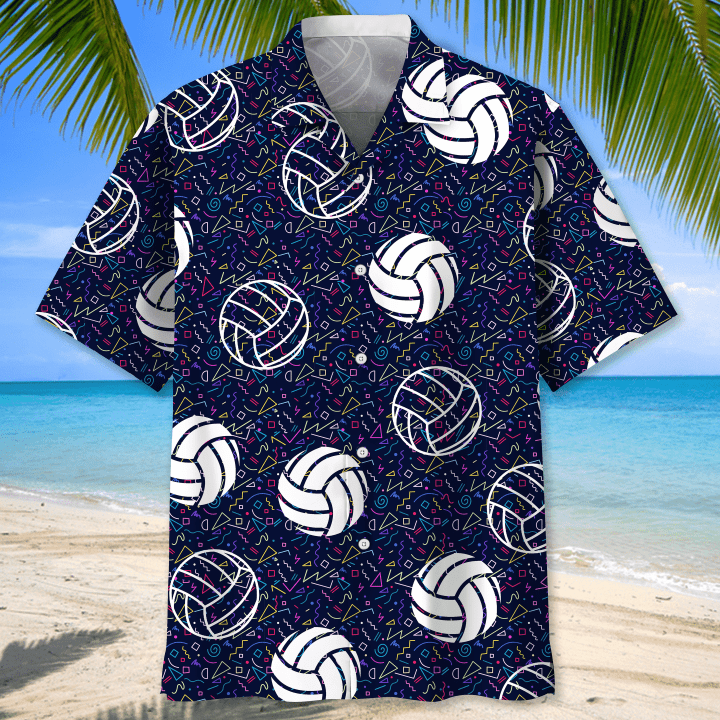 Volleyball american flag Flower Hawaiian Shirt/ Volleyball Shirt/  Sports Team Group Shirts