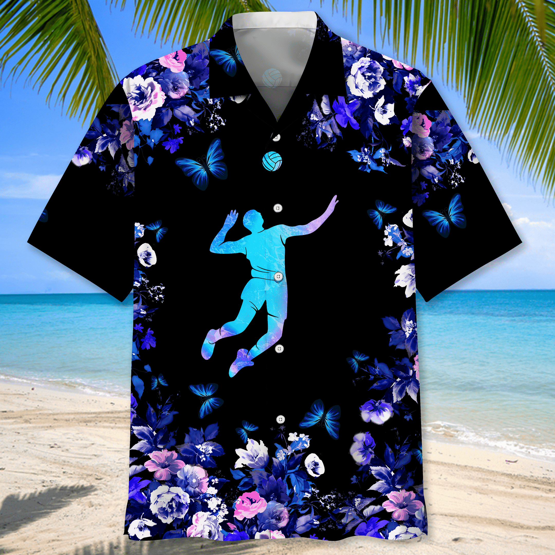 Volleyball Flower Hawaiian Shirt/ Volleyball Shirt/  Sports Team Group Shirts