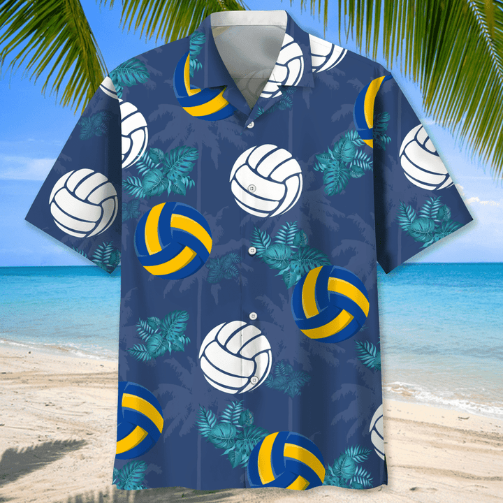 Volleyball american flag Flower Hawaiian Shirt/ Volleyball Shirt/  Sports Team Group Shirts
