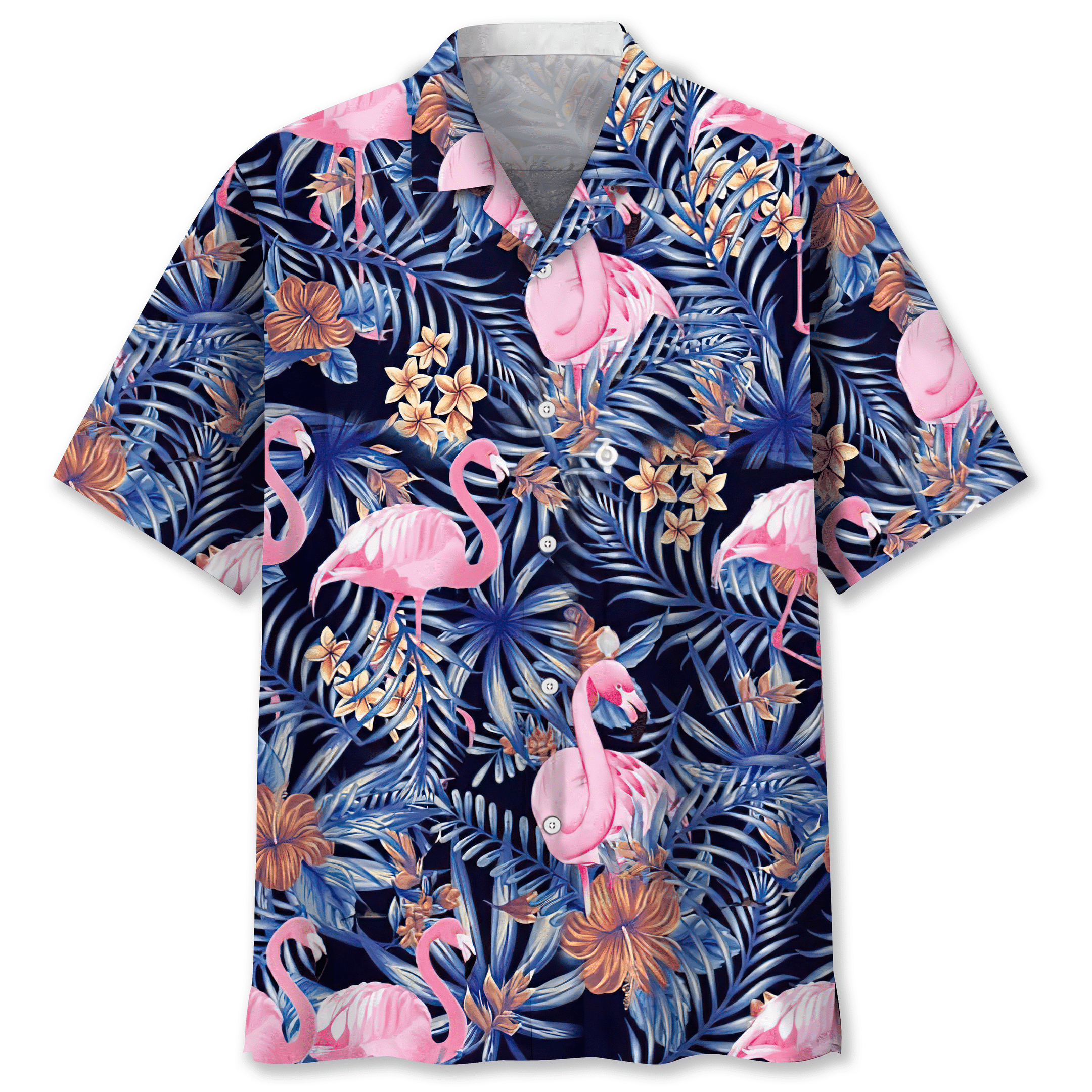 Flamingo Tropical Hawaiian Shirt/ Short Sleeve Summer Vacation Beach Shirts for men