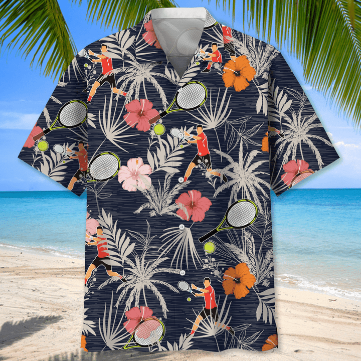 Tennis nature Hawaiian Shirt/ Short Sleeve Summer Vacation Beach Shirts for men