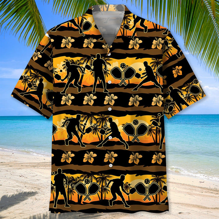 Pickleball Beach Hawaiian Shirt/ Short Sleeve Summer Vacation Beach Shirts for men