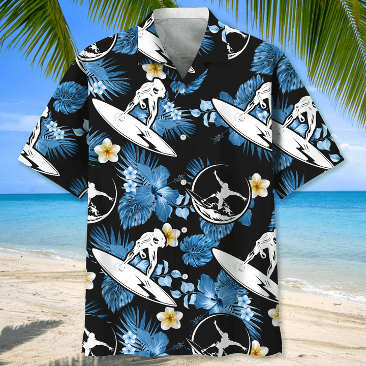 Surfing Nature Hawaiian Shirt/ Short Sleeve Summer Vacation Beach Shirts for men
