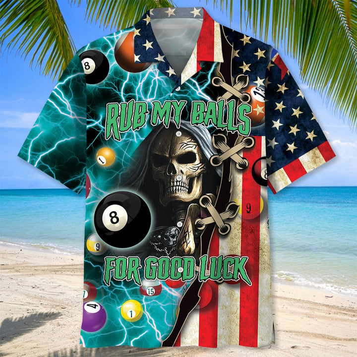 Billiard Luck Hawaiian Shirt/ Billiard flag skull Hawaiian shit for men