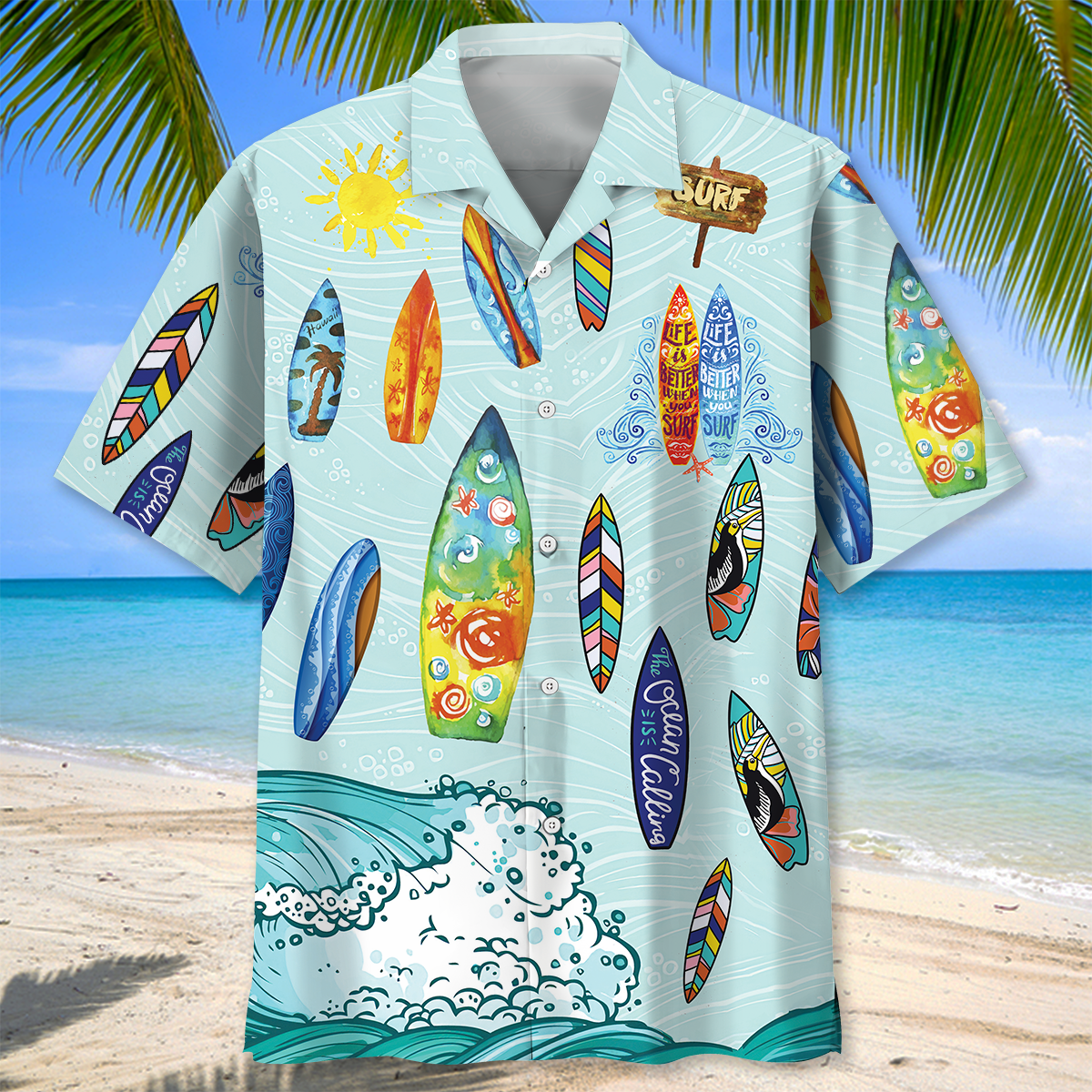 Surfing Ocean Hawaiian Shirt