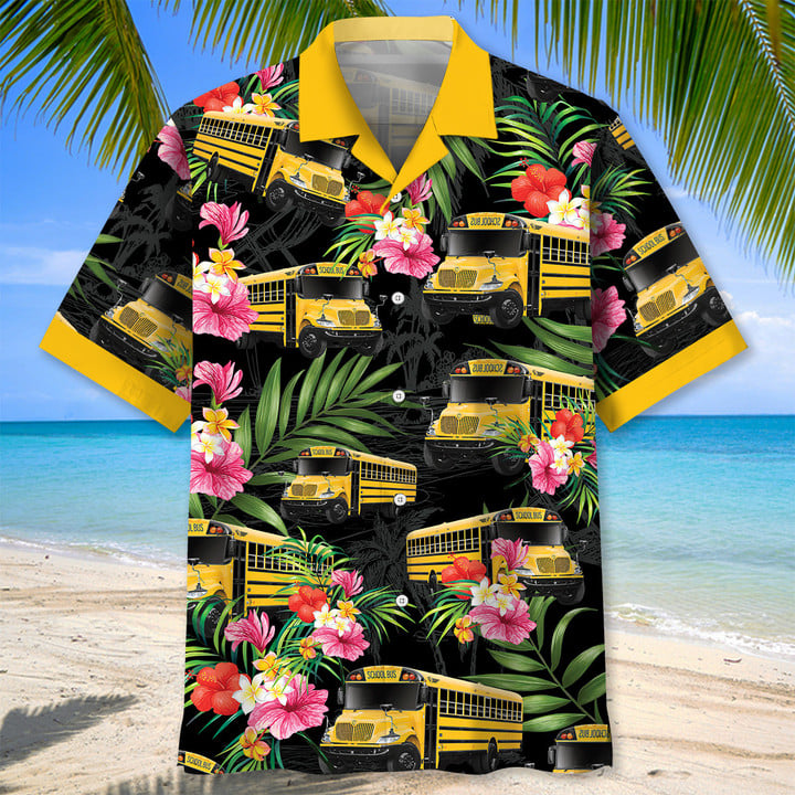 School Bus Coconut Hawaiian Shirt for men and women