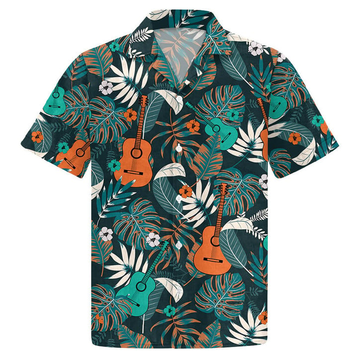 Guitar Hawaiian Shirt/ Summer Gift/ Hawaiian Shirts For Men/ Aloha Beach Shirt/ Hawaiian Shirt For Summer