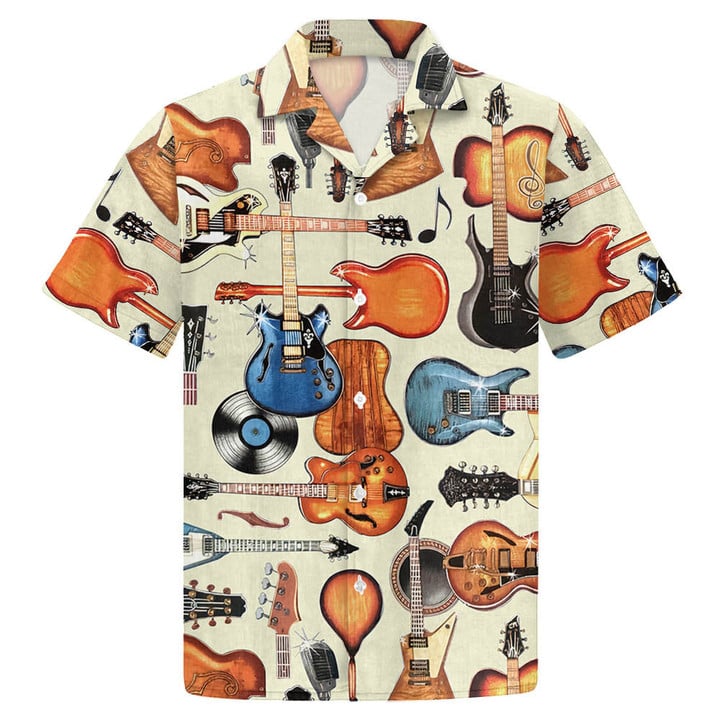 Guitar Bling Hawaiian Shirt For Guitar Lover/ Haiwaiian Shirt