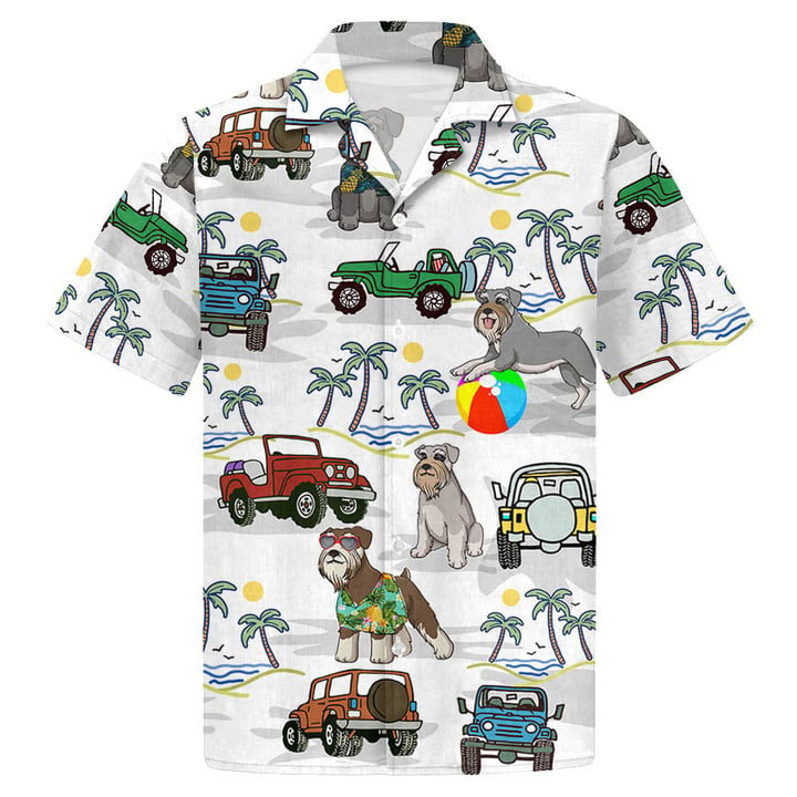 Schnauzer And Jeep Hawaiian Shirt Beach Shirt Gift For Schnauzer Mom Schnauzer Dad/ Aloha Hawaiian Shirt