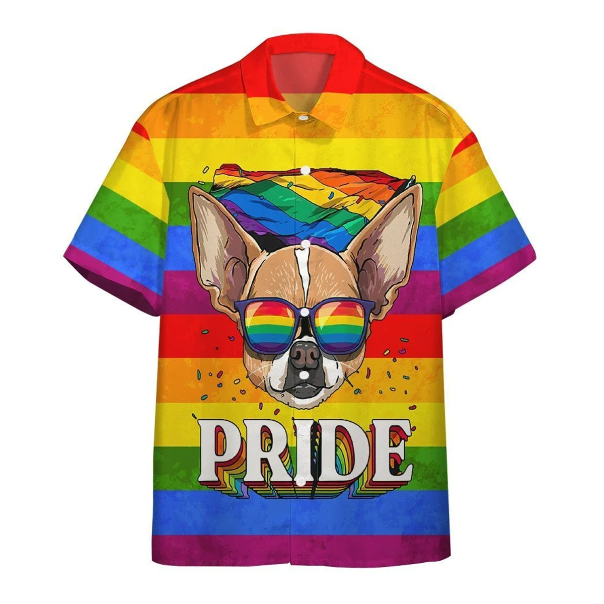 Colorful Pride Shirt For Transgender/ Awesome Background Design Hawaiian Shirt/ Beach Party Shirt