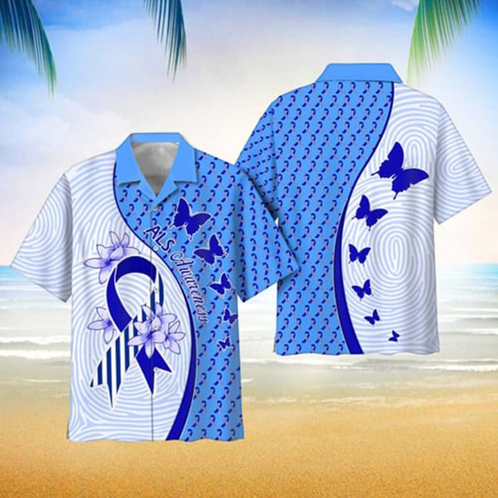 Als Awareness Unique Pattern Hawaii Shirt New Collection Button Down Short Sleeves Hawaiian Full Print Shirt