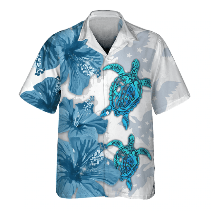 Blue Bird Turtle 3d Hawaiian Shirt Men''s/ Haiwaiian Shirt Hot 2023