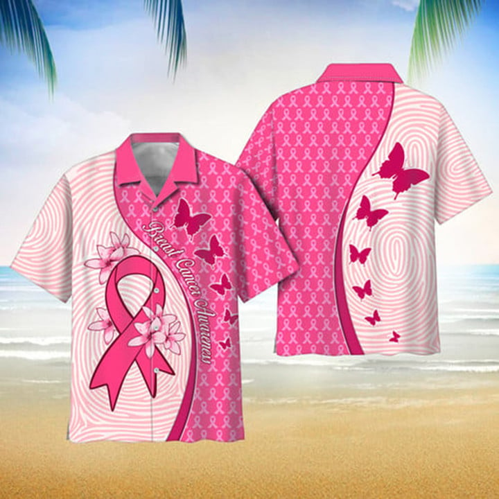 Breast Cancer Awareness Unique Pattern Hawaii Shirt New Collection Button Down Short Sleeves Hawaiian Full Print Shirt