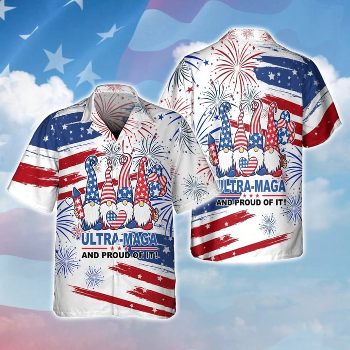 3d Full Print Ultra Maga And Proud Of It Hawaiian Shirt For Independence''s Day/ American Fourth Of Jul Gifts/ Hawaiian Shirt For Men