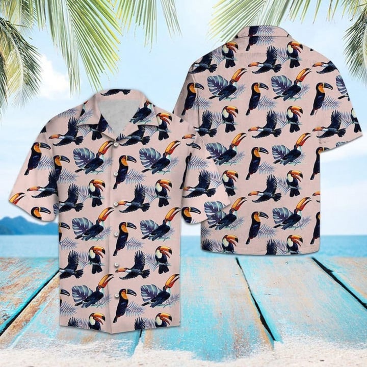 Awesome Toucan Hawaiian Shirt/ Hawaii Shirt For Men/ Short Sleeves Beach Shirt/ Gift For Him/ Hawaiian Shirt