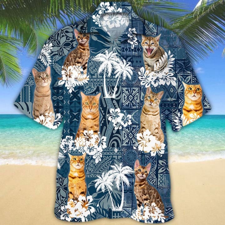Bengal Hawaiian Shirt For Summer Travel/ Cat Hawaiian Shirt For Man And Woman