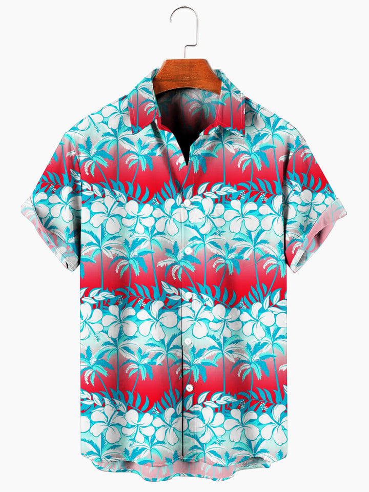Gradient Hawaiian Shirt/ Aloha Shirt For Summer Vibes/ Cool Hawaiian Shirt/ Beach Shirt/ Hawaiian 3d Funny Shirt