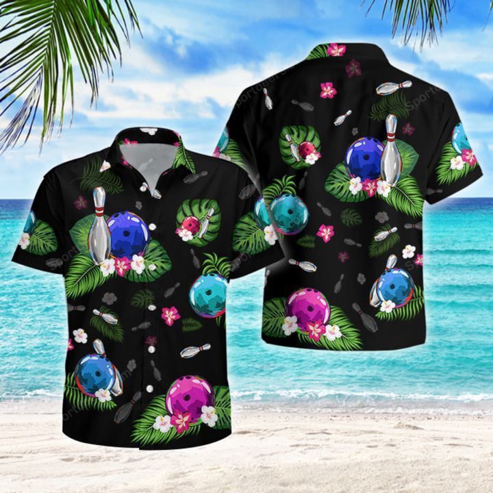Bowling Tropical Hawaiian Shirt/ Summer Gift/ Hawaiian Shirts For Men/ Aloha Beach Shirt/ Unisex Hawaiian Shirt