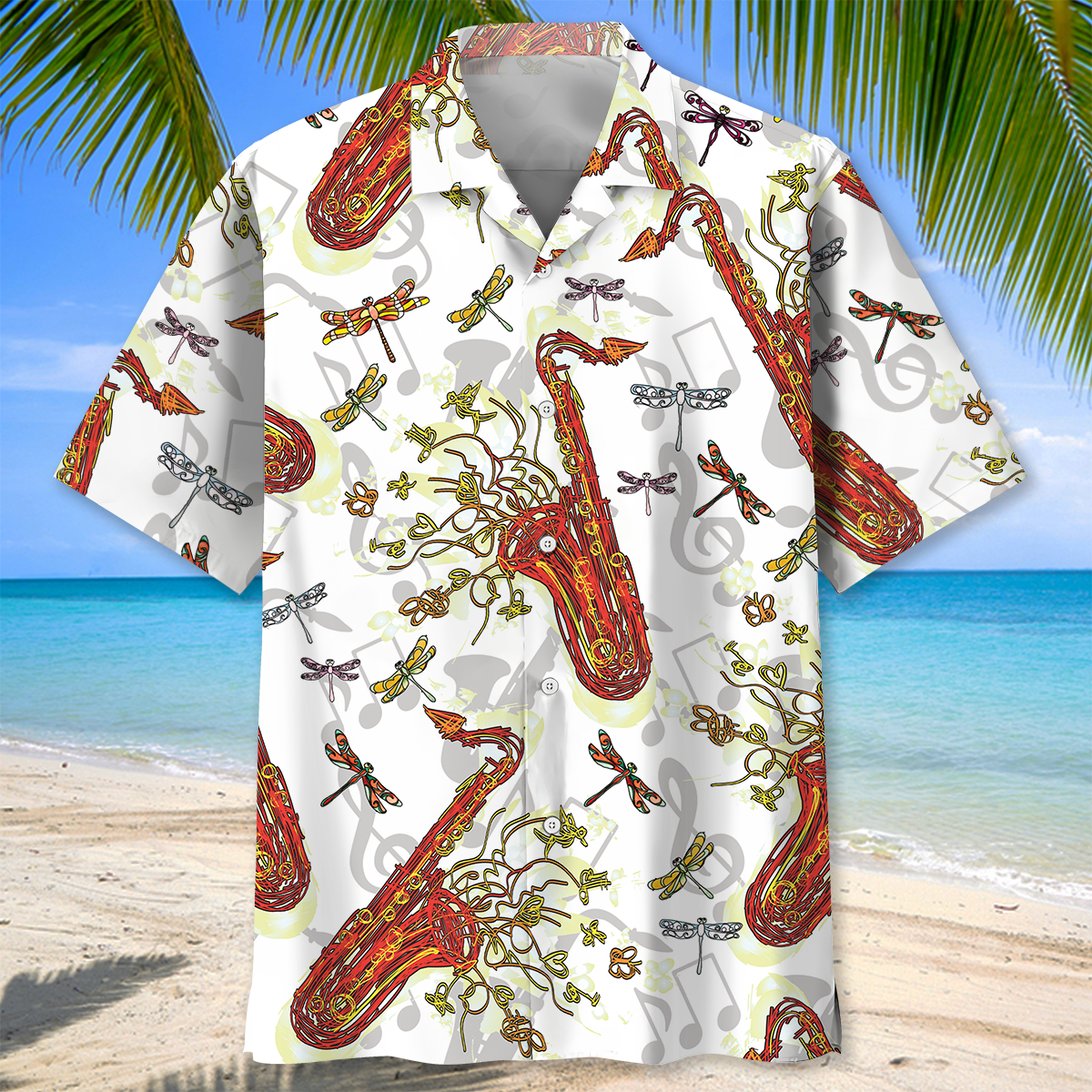 Saxophone Fly Hawaiian Shirt