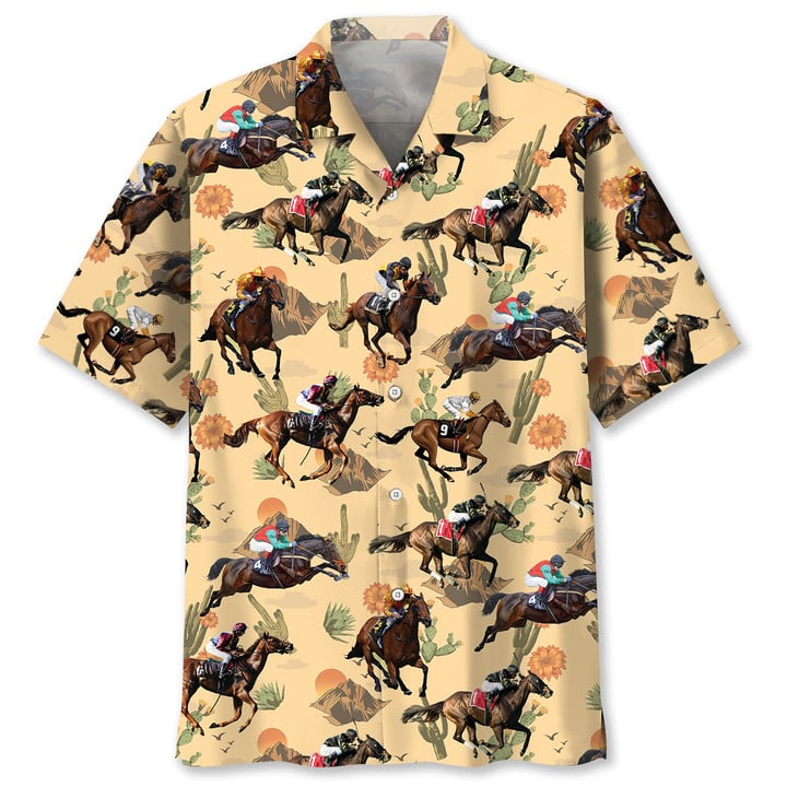 Horse Racing Desert Hawaiian Shirt for men and women