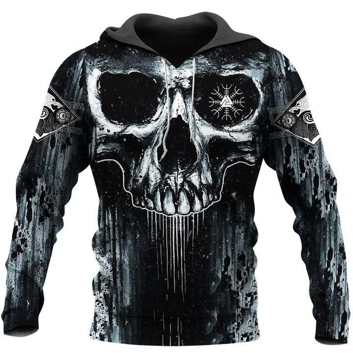 3D All Over Print Viking Skull Hoodies/ Viking Hoodies/ Viking Clothing