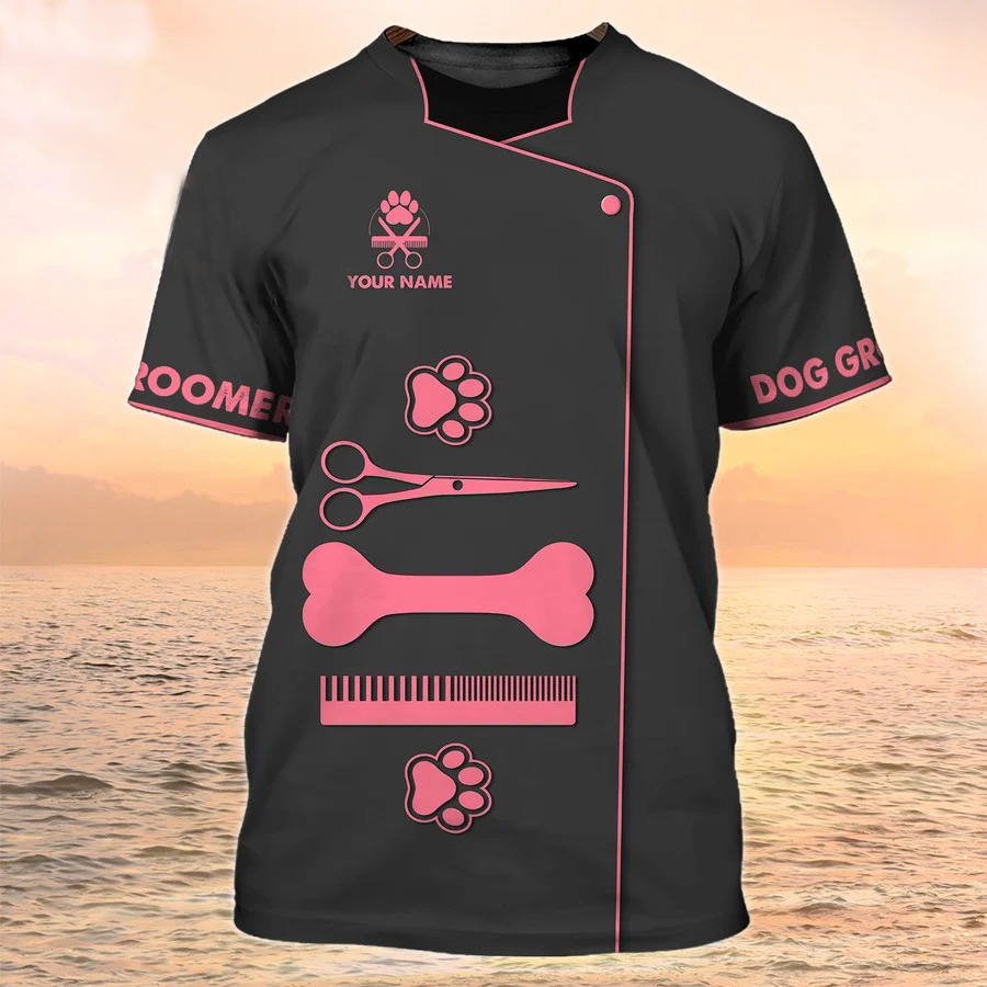 Dog Groomer Tools Shirt Groomer Pesonalized 3D Shirt Grooming Apparel
