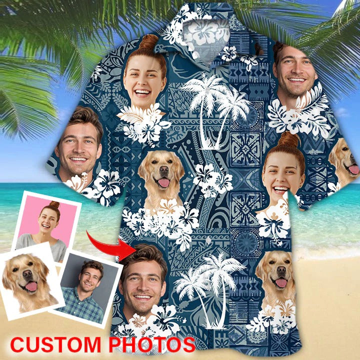 Personalized With Photo Full Printed Hawaiian Shirt For Dog Lovers/ Custom Picture Dog In Hawaii Aloha Beach Shirts