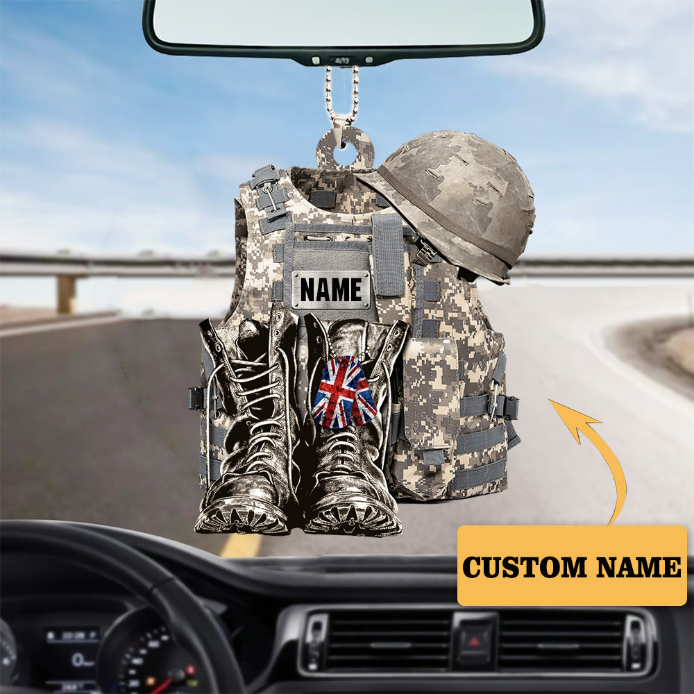 Personalized Flat Acrylic Car Hanging Ornament For Military Uniform UK