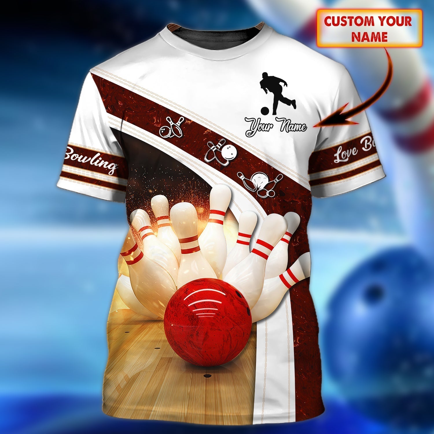 Personalized Men''S Bowling Shirt/ 3D Full Printed Bowling Tshirt/ Bowling Shirts/ Custom Bowling Shirt