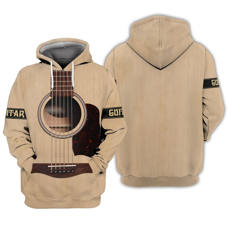 3D All Over Printing Shirt Hoodie Guitar Classic/ Guitar Acoustic Hoodie/ Gifts For Guitar Man