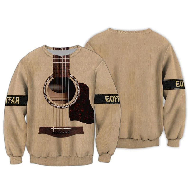 3D All Over Printing Shirt Hoodie Guitar Classic/ Guitar Acoustic Hoodie/ Gifts For Guitar Man