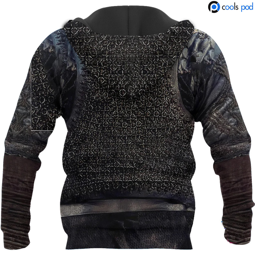 Black Vikings Armor Hoodie/ 3D Full Printed Viking On Hoodies/ Vikings Clothings