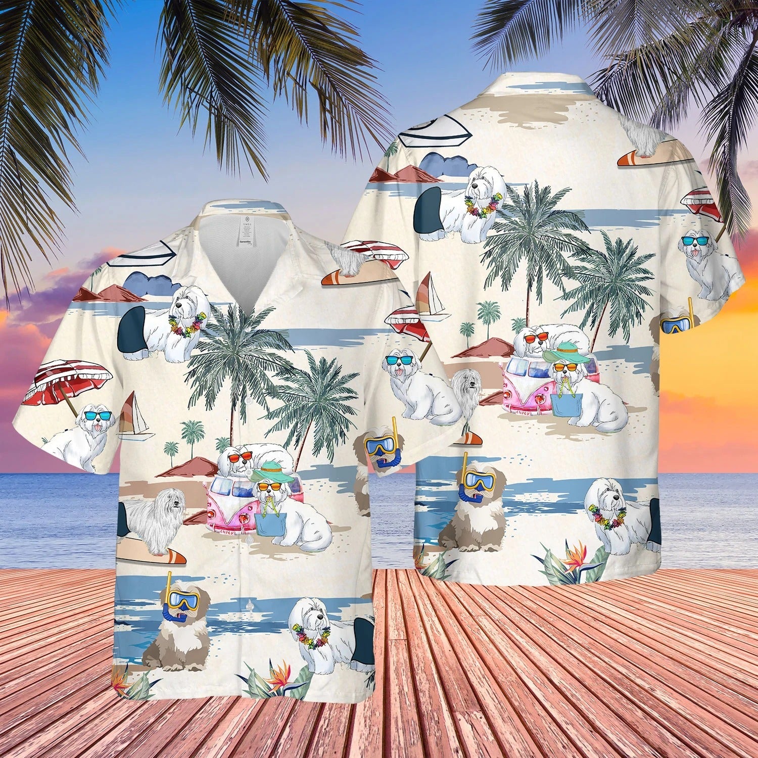 Coton De Tulear Summer Beach Hawaiian Shirt/ Short Sleeve Dog Aloha Beach Shirt For Men And Woman