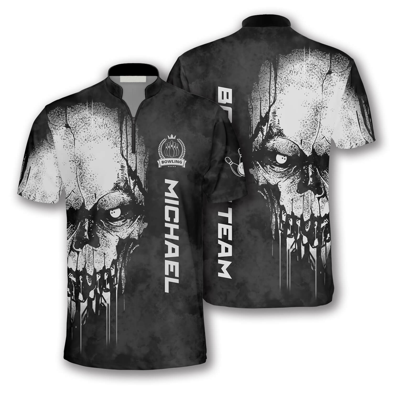 1000 Years Mummies Custom Bowling Jerseys for Men/ Personalized Bowling Skull Shirt/ Gift for Bowler
