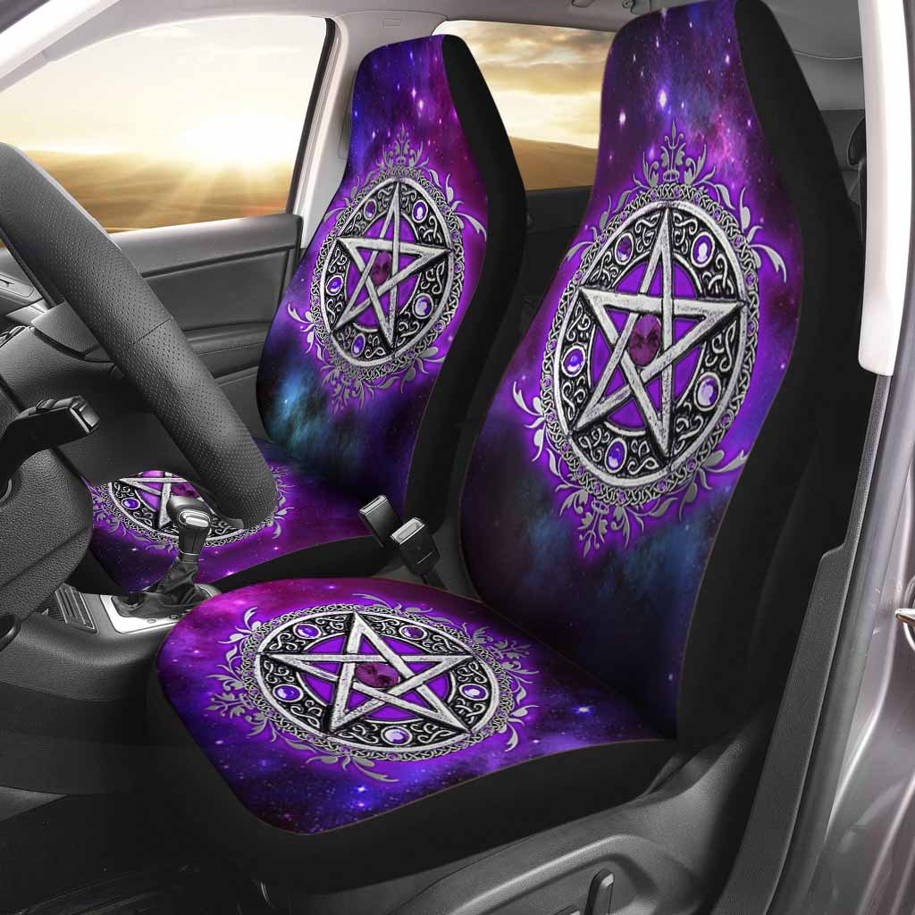 3D All Over Printed Purple Car Seat Cover/ Witch Vibe Purple Pentagram Seat Covers Accessories For Car