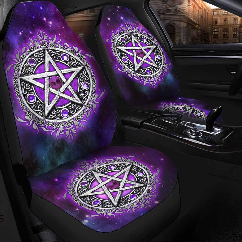 3D All Over Printed Purple Car Seat Cover/ Witch Vibe Purple Pentagram Seat Covers Accessories For Car