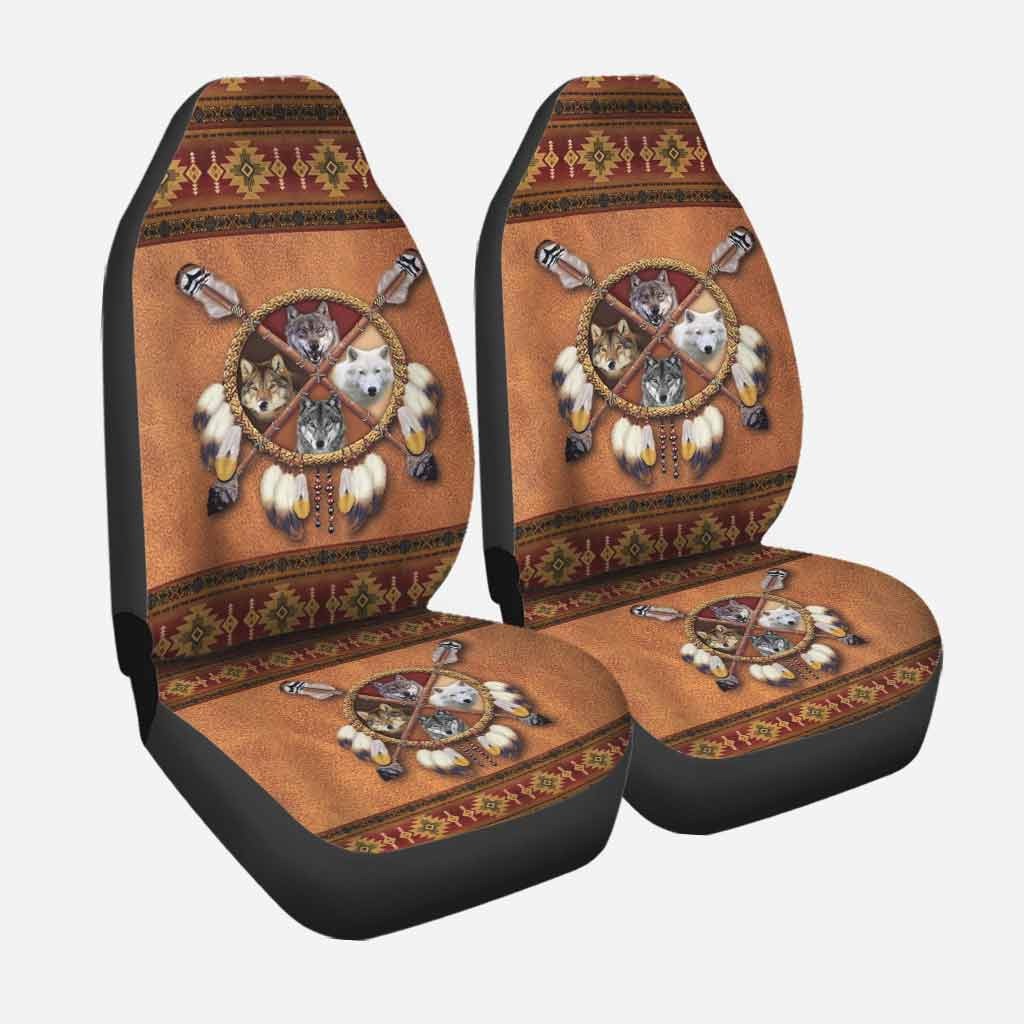 Native Pride American Indian Car Seat Covers With Leather Pattern Print