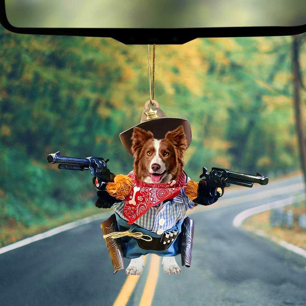 Border Collie Cowboy Auto Hanging Ornament Dog Ornament Dog Lover Gift