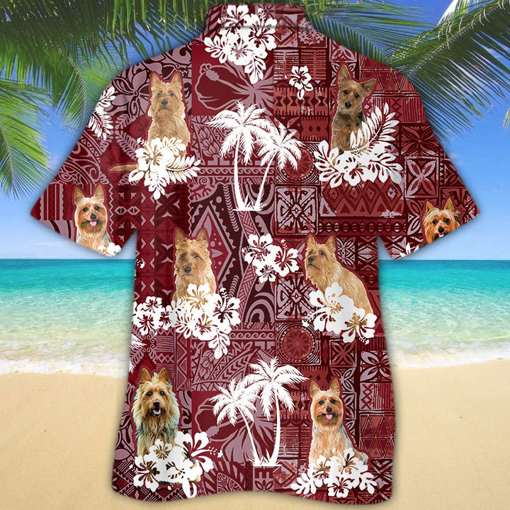 Australian Terrier Hawaiian Shirt/ Dog Aloha Beach Shirt/ Hawaii Shirt For Summer