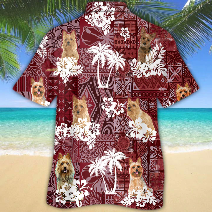 Australian Terrier Red Hawaiian Shirt/ Hawaiian shirt For men/ Women/  Aloha Shirt For Summer