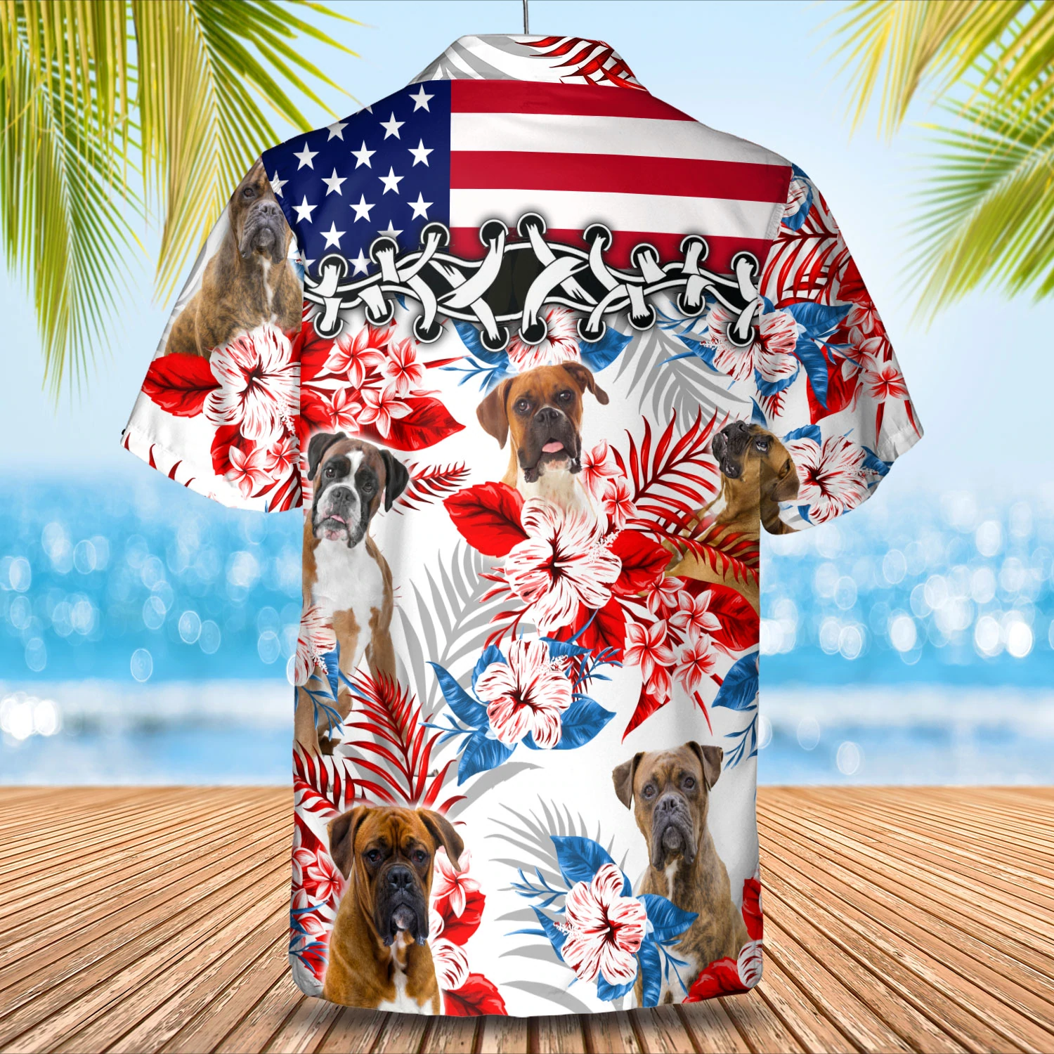 Boxer Hawaiian Shirt/ Dog Summer aloha shirt/ Men Hawaiian shirt/ Women Hawaiian shirt