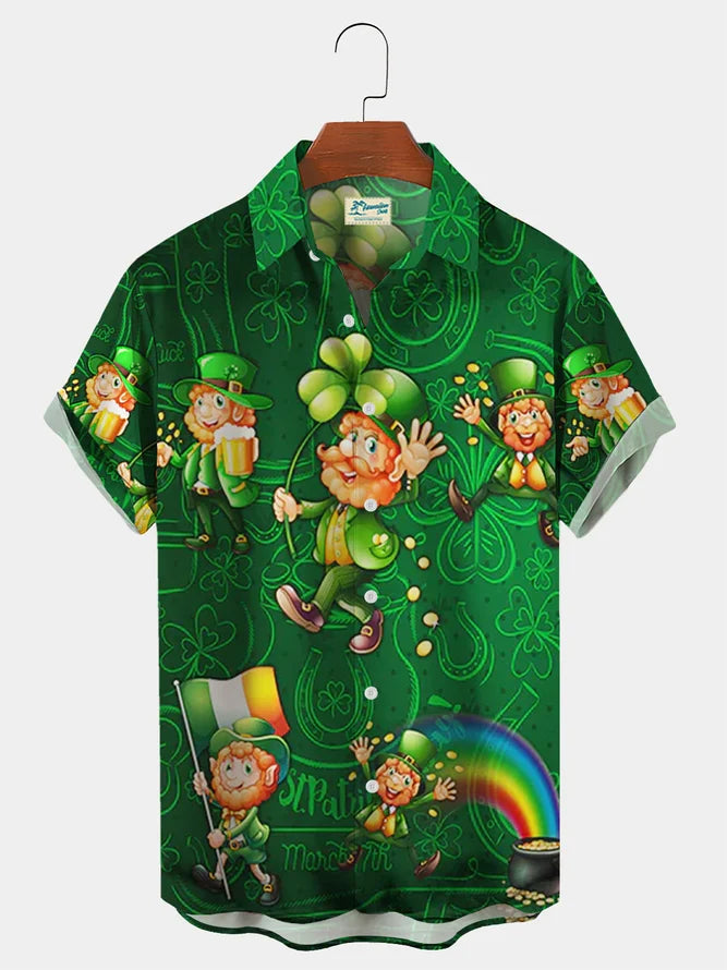 Men''s Irish Leprechaun St. Patrick''s Day Hawaiian Shirt/ gift for Patrick''s day