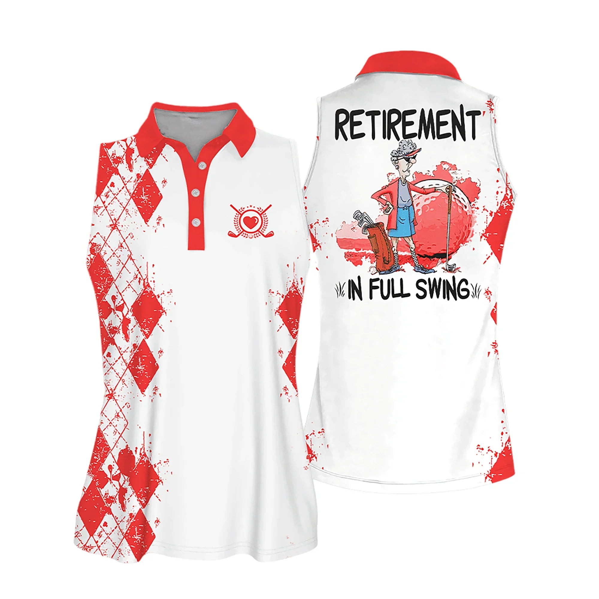 Sleeveless Women Polo Shirt For Ladies/ Retirement In Full Swing Shirt/ Golf Retirement Shirt