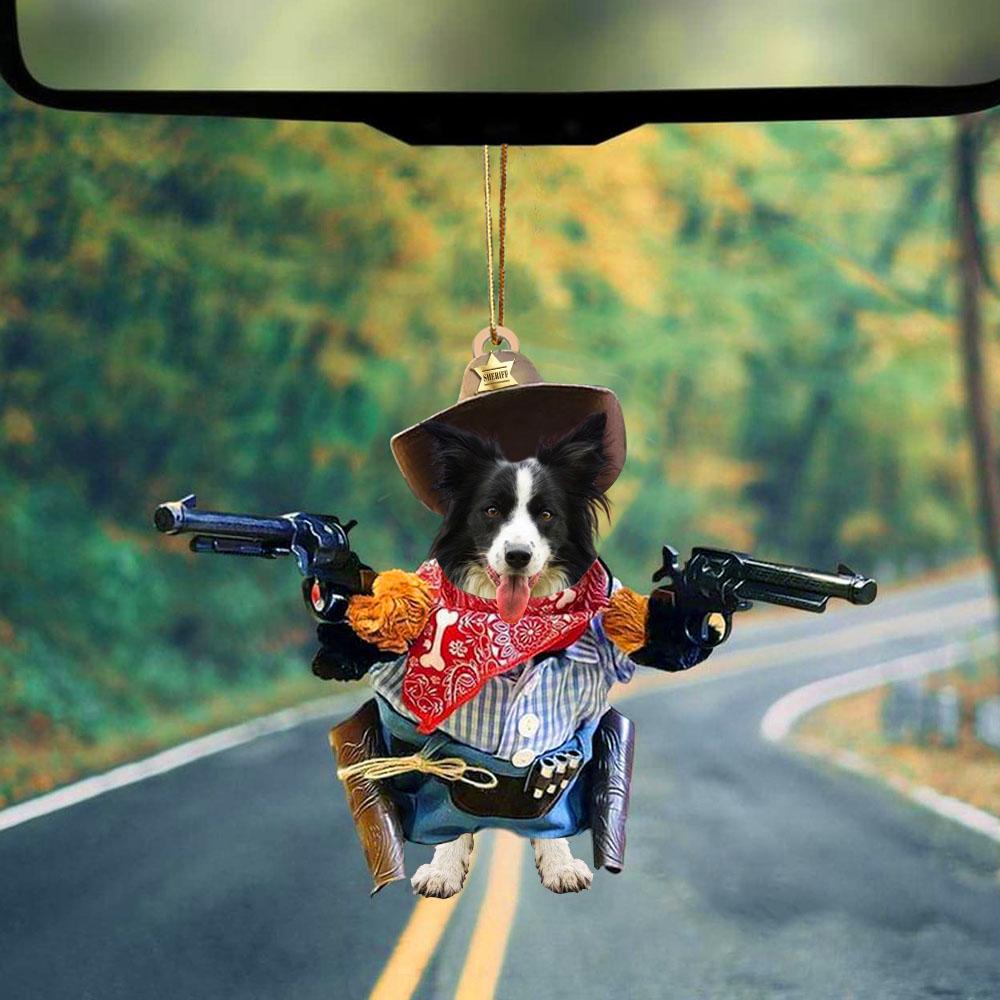 Border Collie Cowboy Hanging Ornament Dog Ornament Dog Lover Gift