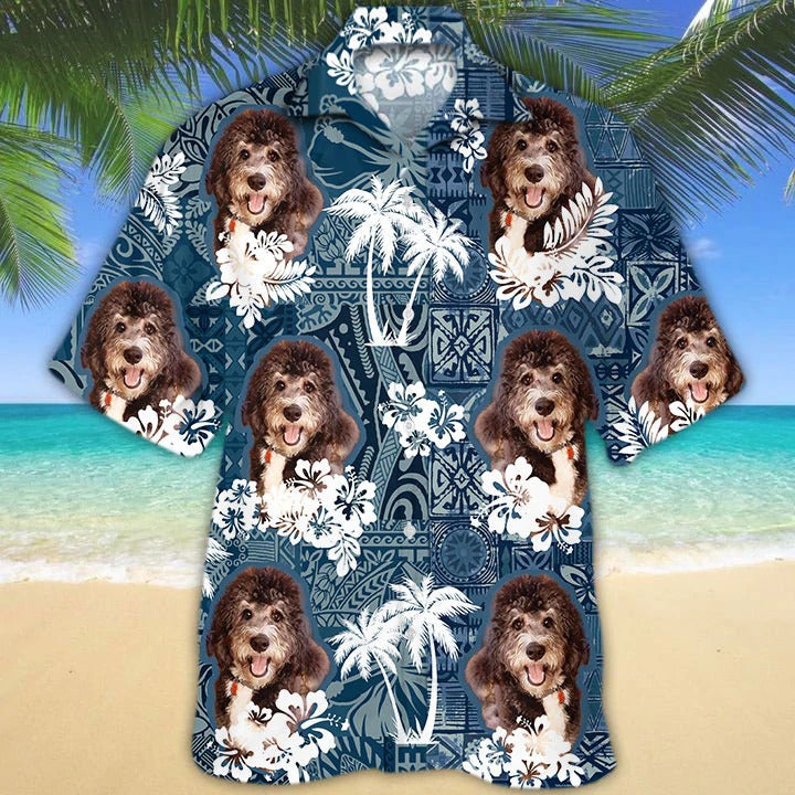 Bernedoodle Hawaiian Shirt/ Hawaiian Dog Shirts For Dad/ 3D Full Print Hawaii Dog Shirt For Mom