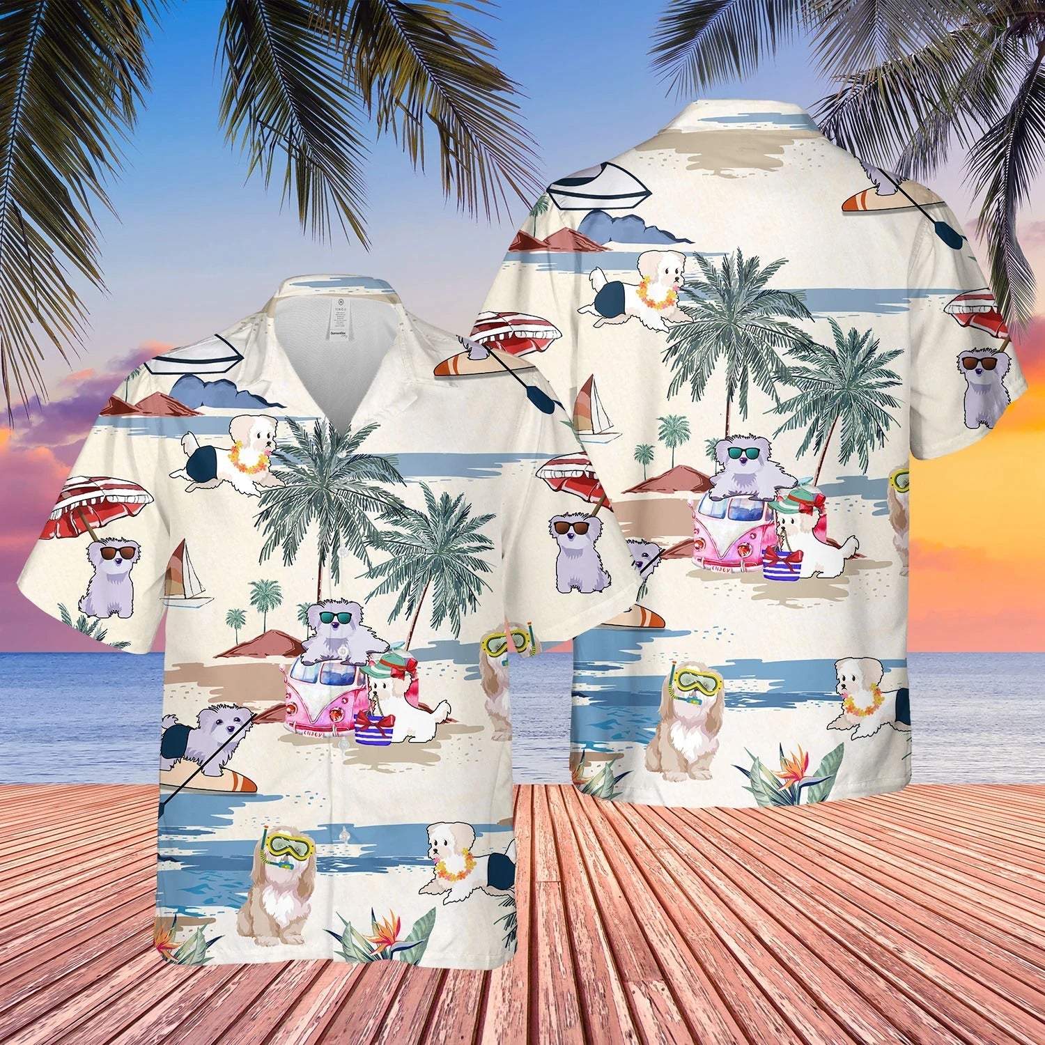 3D Full Printed Dog Summer Beach Hawaiian Shirt/ Hawaii Aloha Shirt For Summer Travel/ Gift To Dog Lovers/ Dog Hawaii Shirt