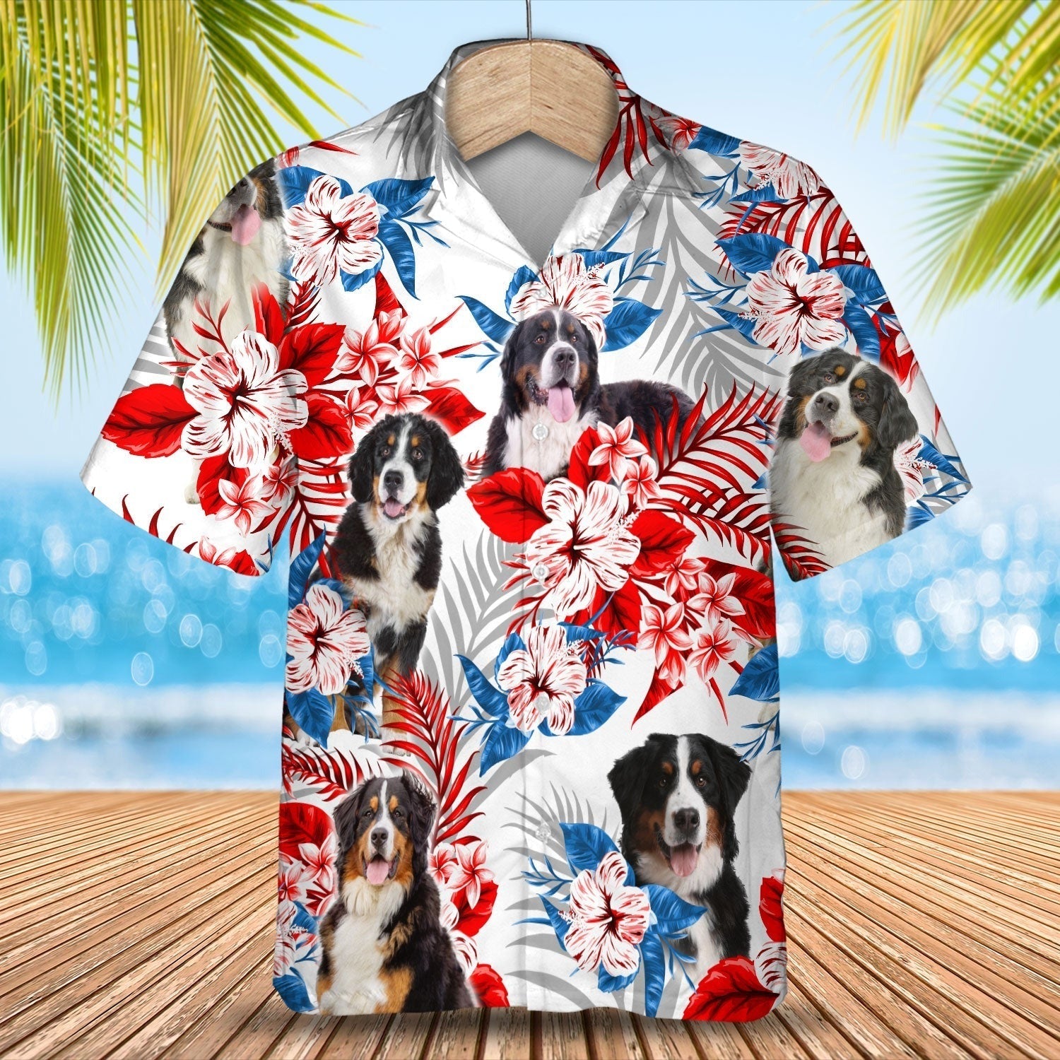 Bernese Mountain Hawaiian Shirt/ Summer Gift To Dog Lovers/ Hawaii Shirt Gift For Men