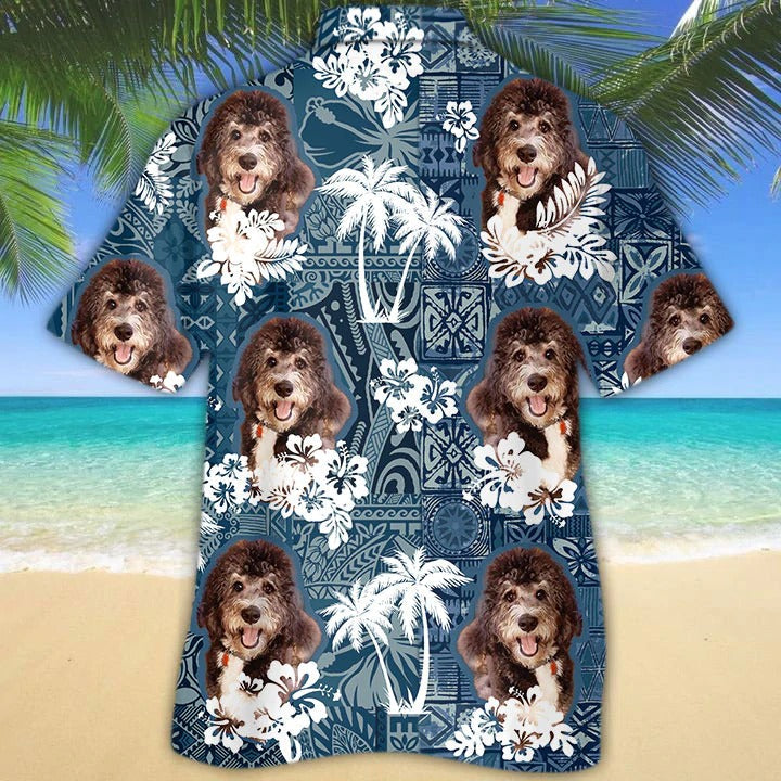 Bernedoodle Hawaiian Shirt/ Hawaiian Dog Shirts For Dad/ 3D Full Print Hawaii Dog Shirt For Mom